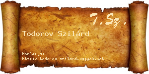 Todorov Szilárd névjegykártya